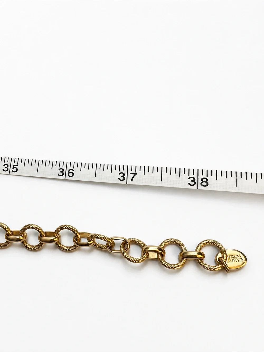 Zara Gold Daisy Flower Multi Strand Chain Belt Size 30 NWOT